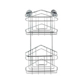 Polita de colt argintie din inox pentru accesorii de baie 22,5 x 47,5 x 15,5 cm, Edelstahl Wenko